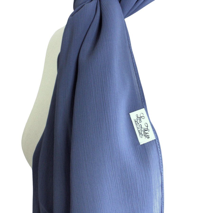 Whispering Breeze Crinkle Chiffon Hijab! Magical Blue