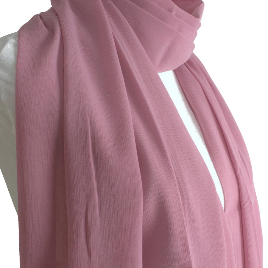 Whispering Breeze Crinkle Chiffon Hijab! Pale Mauve Blush