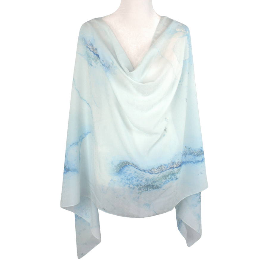 Light blue hijab headscarf for work and everyday. textured chiffon hijab ideal for summer and modest fashion | Lina Zibdeh