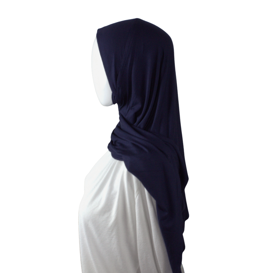 Everyday Instant hijab in navy blue. This is made from premium Japanese jersey material and it's designed for ultimate comfort throughout the day | Lina Zibdeh