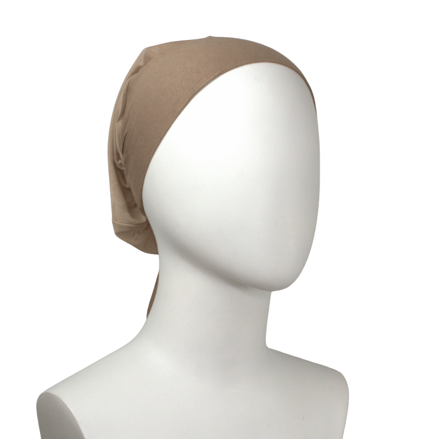 Mocha Non-slip mesh tie-back hijab cap, heat-friendly and designed for women all ages, balancing work and comfort | Lina Zibdeh