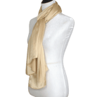 A bright golden hijab scarf for formal events and parties, satin crinkle maxi size easy to style and better grip | Lina Zibdeh