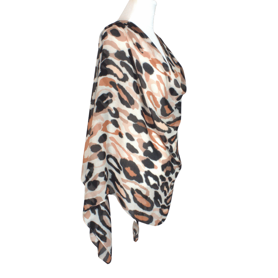 Luxury Neutral Leopard Printed Bamboo Modal Hijab – Everyday Elegance