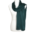 Dark green formal hijab scarf for fancy occasions | Emerald green satin hijab scarf muslim fashion | Lina Zibdeh