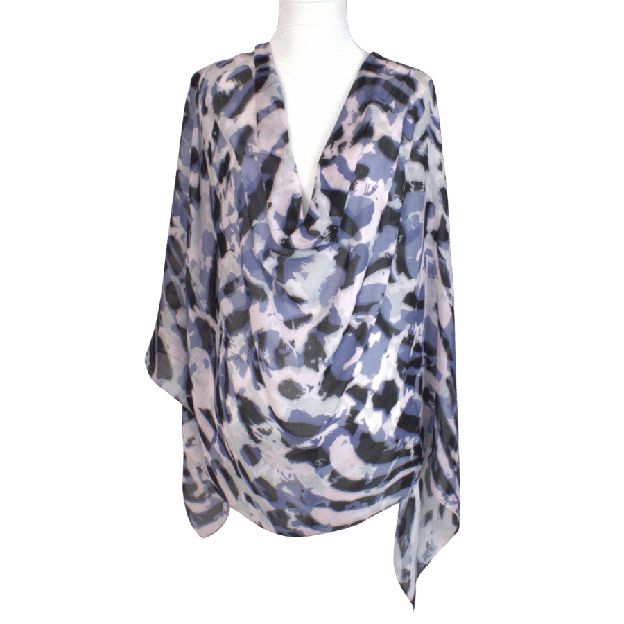 Comfortable, soft, and lightweight black leopard print bamboo hijab | Lina Zibdeh