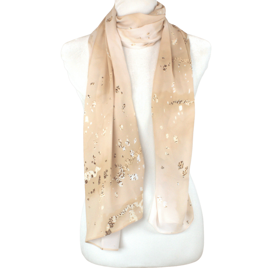 front view of our designer printed hijab scarf, durable and premium fabric ideal for everyday wear and suitable for most skintones | Lina Zibdeh