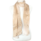 front view of our designer printed hijab scarf, durable and premium fabric ideal for everyday wear and suitable for most skintones | Lina Zibdeh