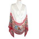 Premium printed bamboo modal hijab headscarf in red and white. Premium quality, airy, non-slip ideal for all seasons especially hot weather | Lina Zibdeh