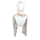 Floriva double-sided luxury chiffon hijab in ivory and blush floral – lightweight and elegant for everyday wear | Lina Zibdeh

