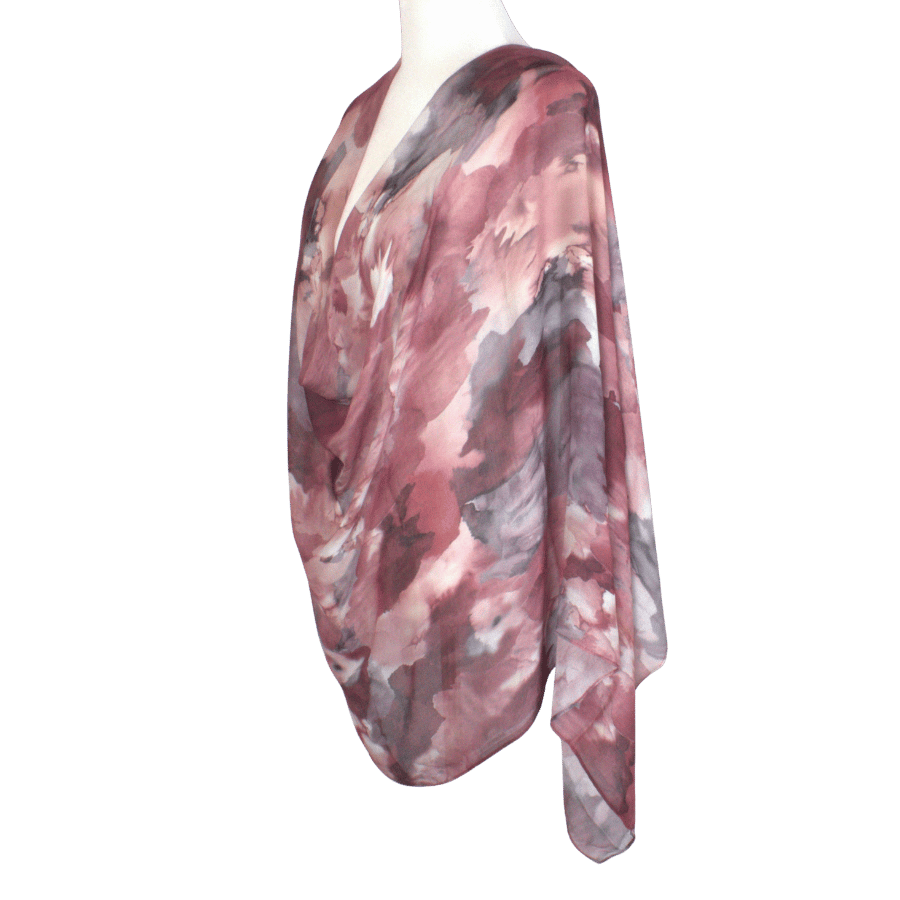 Red maroon Watercolor printed bamboo modal hijab scarf, premium 100% bamboo and ideal for women who look for breathable, lightweight non slip hijab scarves | Lina Zibdeh