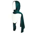 Dark green formal hijab scarf for fancy occasions | Emerald green satin hijab scarf muslim fashion | Lina Zibdeh