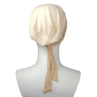 Back view of our Breathable mesh tie-back hijab cap under scarf in everyday sand beige, lightweight and comfortable for hot weather and all-day wear | Lina Zibdeh