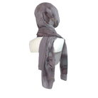Grey mauve gold modal hijab printed scarf ideal for everyday, work, hot weather and hot flashes | Lina Zibdeh