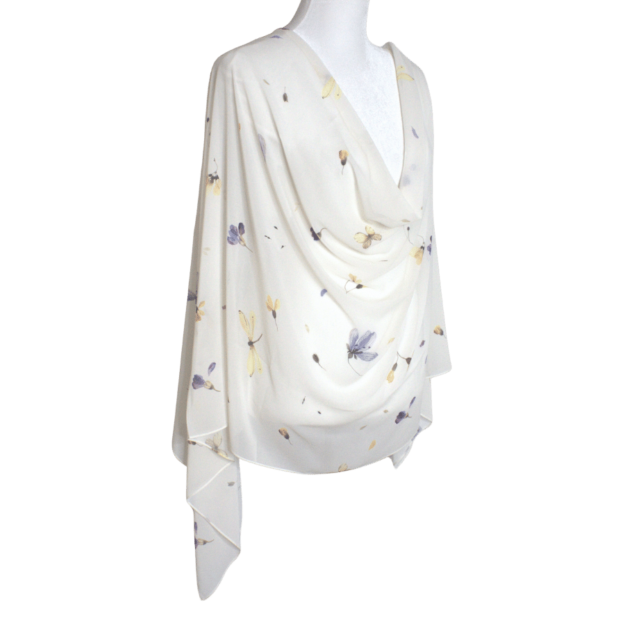 A designer chiffon hijab scarf of a delicate print that is ideal for everyday wear and work | Lina Zibdeh