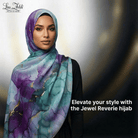Formal occasion hijab in watercolor jewel tones with premium finish