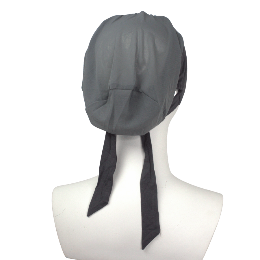 Back view of our Breathable mesh tie-back hijab cap under scarf, lightweight and comfortable for hot weather and all-day wear | Lina Zibdeh