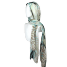 Breathable bamboo modal hijab with wild print in green, black and beige color. Premium 100% bamboo, ideal for work and everyday chic outings | Lina Zibdeh