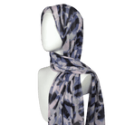 Unique blue and neutral leopard print bamboo modal hijab scarf for work | Lina Zibdeh
