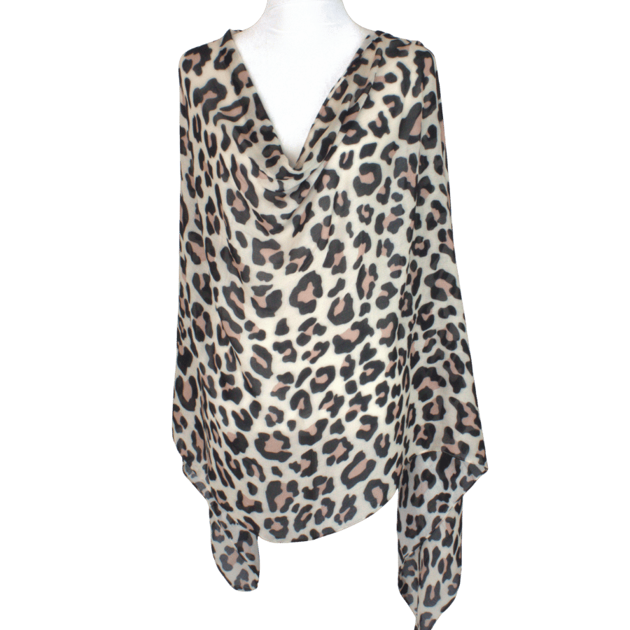 Bamboo Modal Hijab – Neutral Leopard Print for Polished Looks | Lina Zibdeh