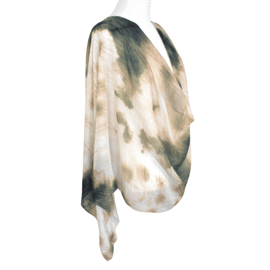 Printed bamboo modal hijab scarf in olive green and beige. A perfect hijab for the summer and hot weather. Non- slip hijab for muslim women and girls | Lina Zibdeh