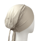 lightweight comfortable and adjustable mesh tie back hijab cap in neutral everyday color | Lina Zibeh