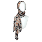 Neutral and Black Leopard Printed Bamboo Modal Hijab – Premium Fabric
