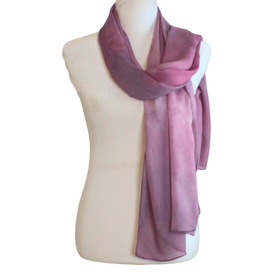 Non-slip breathable bamboo modal hijab in artistic dusty mauve and dusty pink. Watercolor bamboo modal hijab practical for the hot weather | Lina Zibdeh
