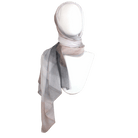 Front view Luxury neutral grey beige printed bamboo modal hijab scarf made from 100% bamboo, lightweight, non slip hijab for everyday | Lina Zibdeh