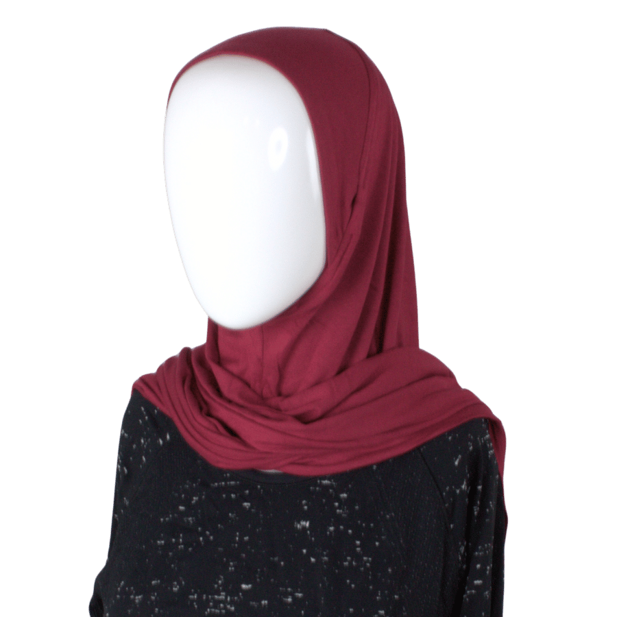 Instant hijab in red. This is made from premium Japanese jersey material and it's designed for ultimate comfort throughout the day | Lina Zibdeh