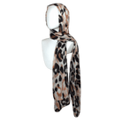 Work-Appropriate Leopard Printed Bamboo Modal Hijab, non-slip, high end 100% bamboo fabric ideal for all weather especially warm climates and menopause | Lina Zibdeh