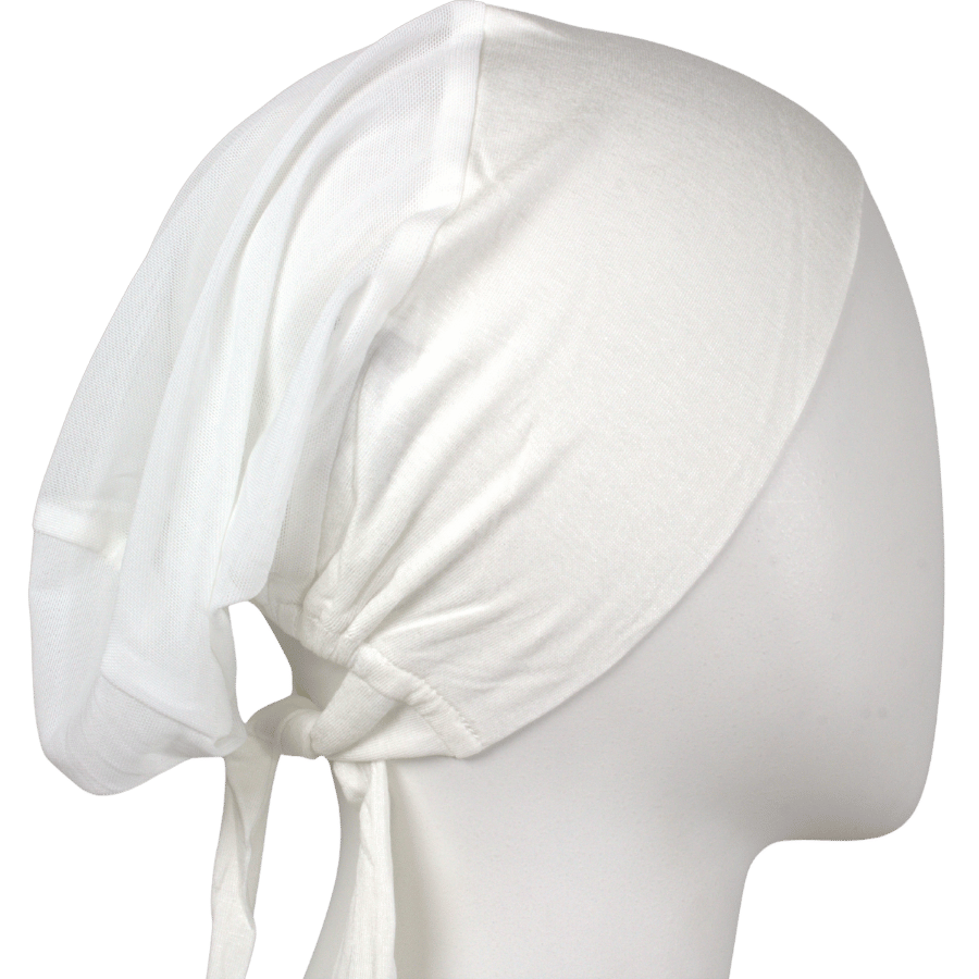 Lightweight non-slip mesh tie-back hijab cap, breathable under scarf ideal for everyday wear and for all ages and hair types | Lina Zibdeh