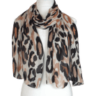 Versatile bamboo modal hijab with neutral leopard pattern