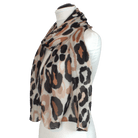 Non-slip black and neutral leopard print bamboo hijab for work, Modern neutral leopard print bamboo modal hijab for stylish looks | Lina Zibdeh