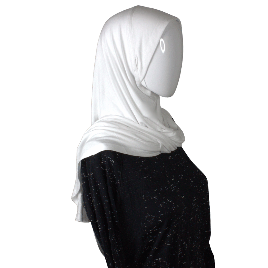 White instant hijabs for all ages, and the teenage hijabi girls will love this for school and sports.