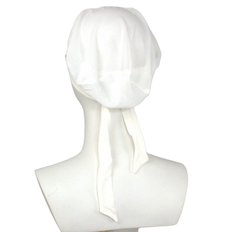 Back view of best sellet Premium mesh tie-back under cap, comfortable fit for professional women and school girls, suitable for hot flashes and summer wear | Lina Zibdeh