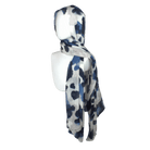 Luxury navy blue and black leopard printed bamboo modal hijab for modest fashion | Lina Zibdeh