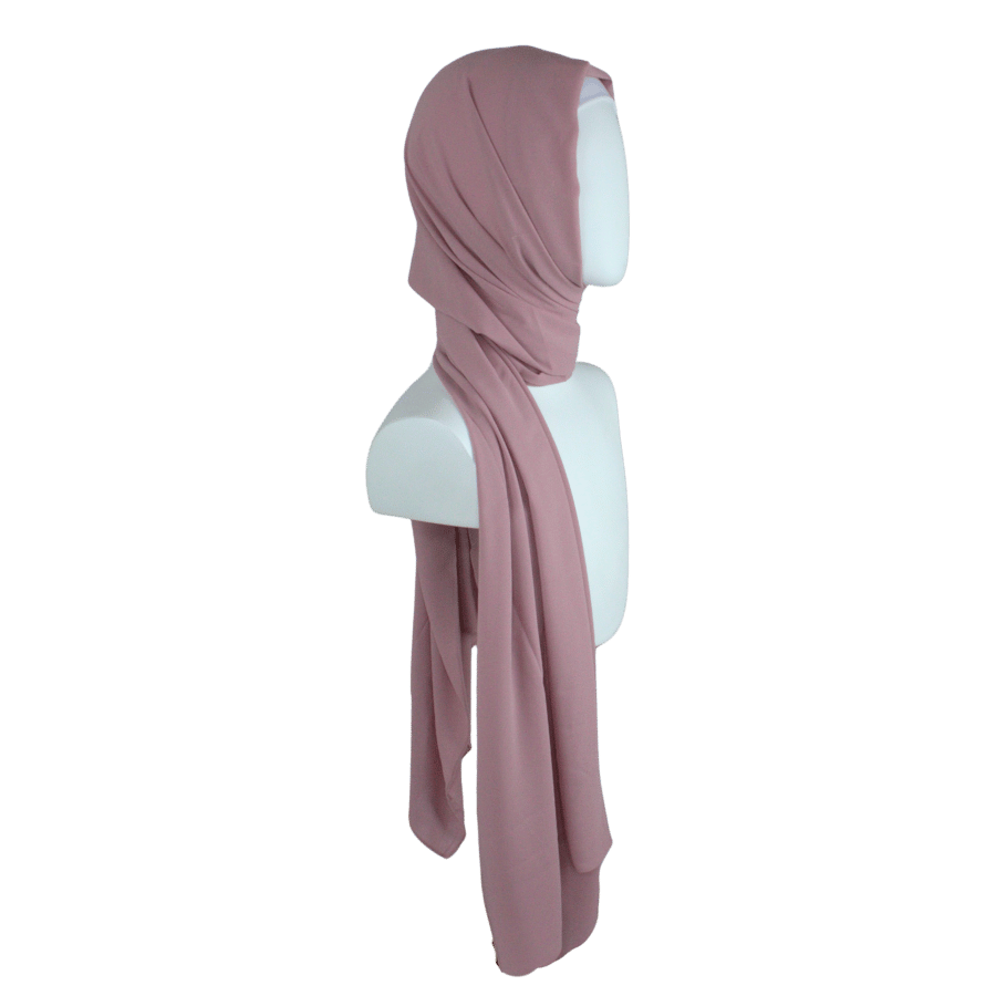 High-end muted Mauve chiffon hijab scarf | Maxi dusty mauve chiffon hijab | Lina Zibdeh