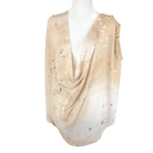 Front view of our One of a kind hijab scarf print in mocha mousse colors, ideal neutral printed hijab for work and special occasions | Lina Zibdeh