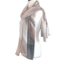 Ombre printed bamboo modal hijab Scarf draped over a mannequin on a transparent background | Lina Zibdeh