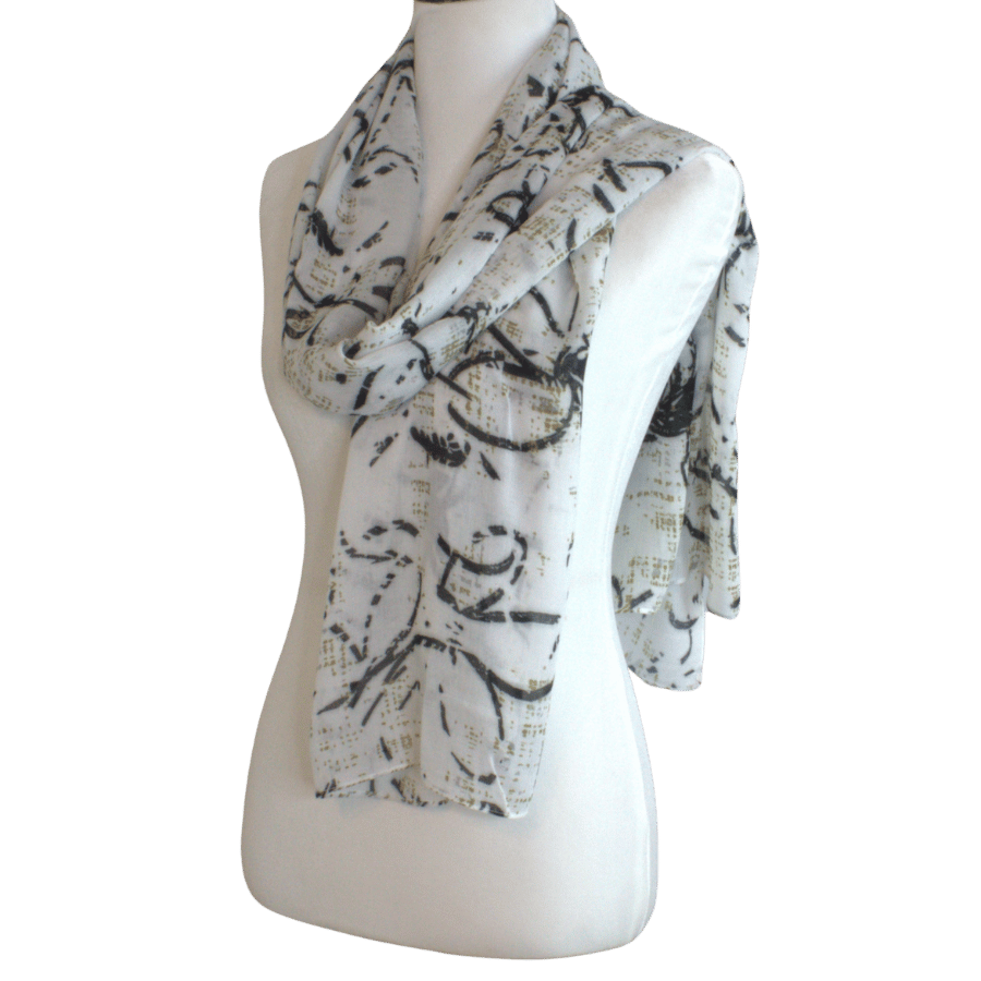 lightweight airy and non-slip premium bamboo modal hijab, this floral printed unique hijab scarf is ideal for work, everyday and warm climates | Lina Zibdeh