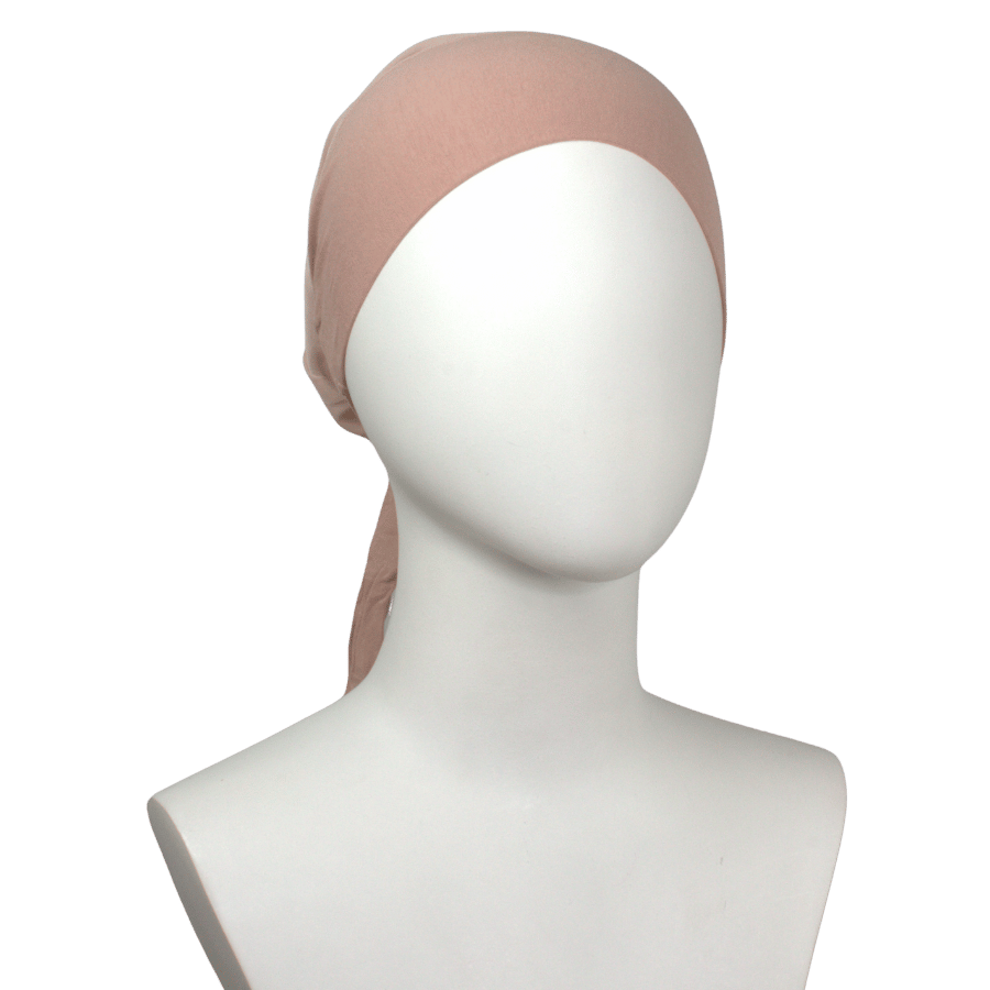 Rose taupe Essential non-slip mesh tie-back hijab cap, breathable under scarf for hot weather, work, and daily wear for all ages | Lina Zibdeh