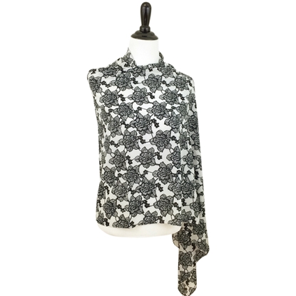Picture of Black & Beige Floral Scarf - Maxi