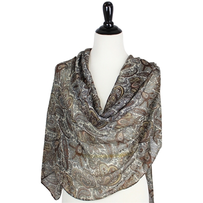 Picture of Shimmer Paisley Patterned Scarf