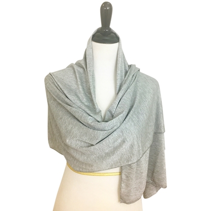Picture of Soft Grey Shimmer Jersey Wrap - narrower width but longer in length