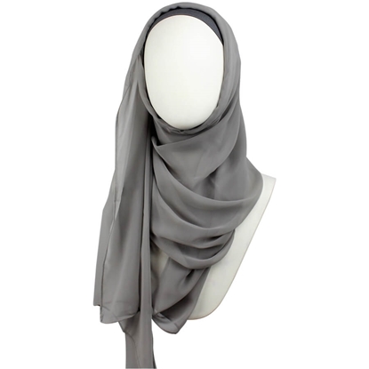 Picture of Basic Grey Chiffon Hijab