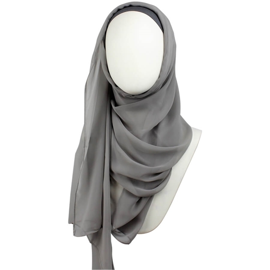 Picture of Basic Grey Chiffon Hijab