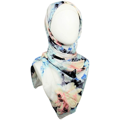 Picture of Pastel Floral Patterned Rayon Hijab