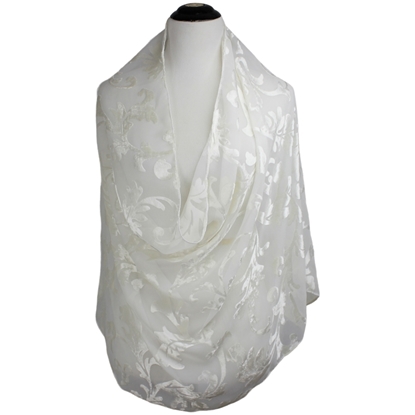 Picture of Chiffon Burnout Scattered Damask Cream Hijab