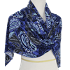 Picture of Royal Blue Paisley Print Smooth Patterned Jersey Hijab  - Soft & Cool "Zibde Feel"