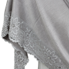 Picture of Embellished Lace Bordered Kuwaiti Hijab - Grey-ish Neutral Hijab - NEW